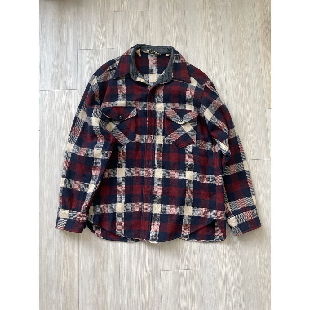 Woolrich Men's Vintage Plaid Red Long Sleeve Flannel Size L Layering